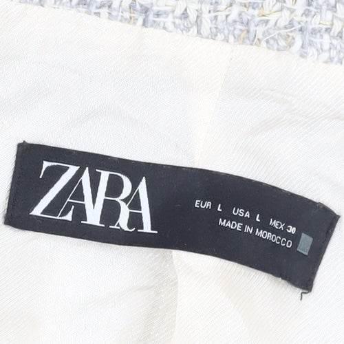 Zara Women's Beige Tweed Cropped Blazer Size 16