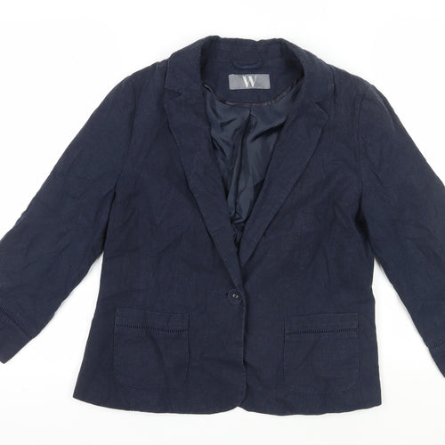 BHS Women's Blue Blazer, Size 14, Regular Fit, Lined