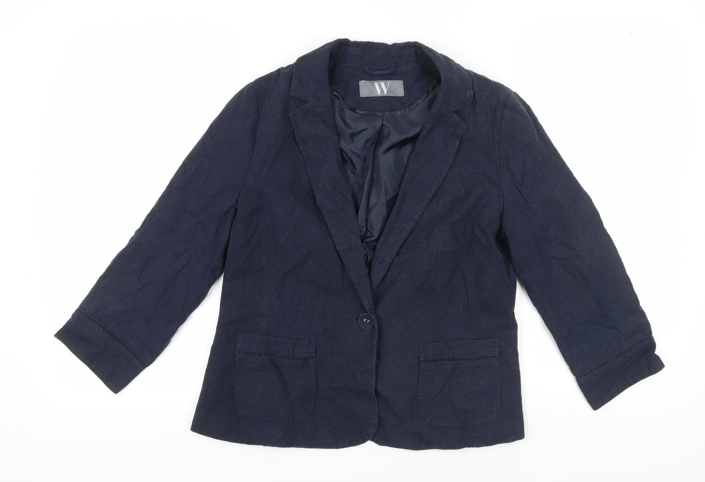 BHS Women's Blue Blazer, Size 14, Regular Fit, Lined