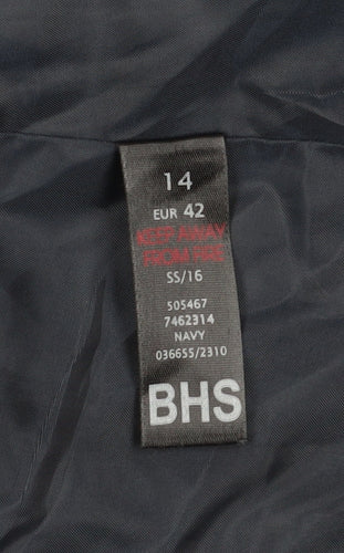 BHS Women's Blue Blazer, Size 14, Regular Fit, Lined