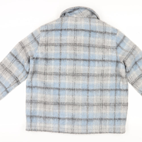 Topshop Women's Blue Check Jacket, Size M, Casual