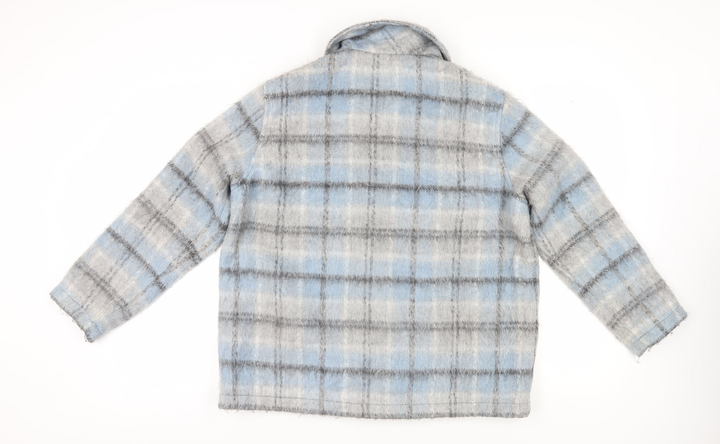 Topshop Women's Blue Check Jacket, Size M, Casual