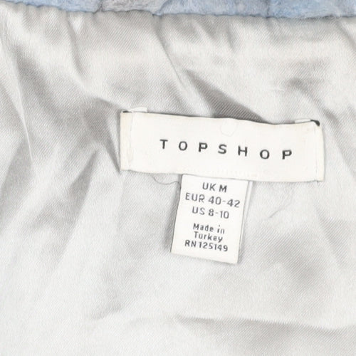 Topshop Women's Blue Check Jacket, Size M, Casual