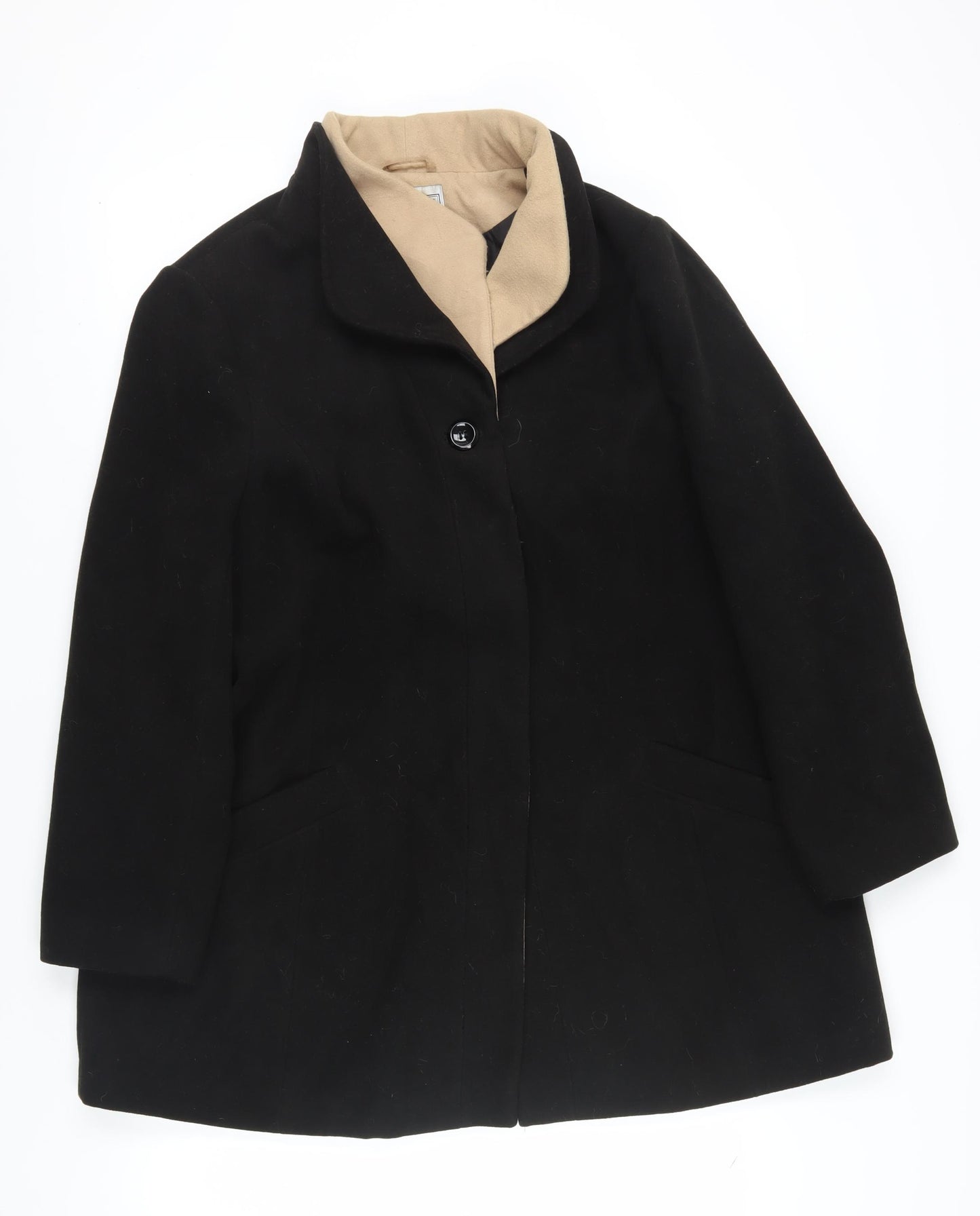 Debenhams Women's Black Coat Size 20 Classic Lined