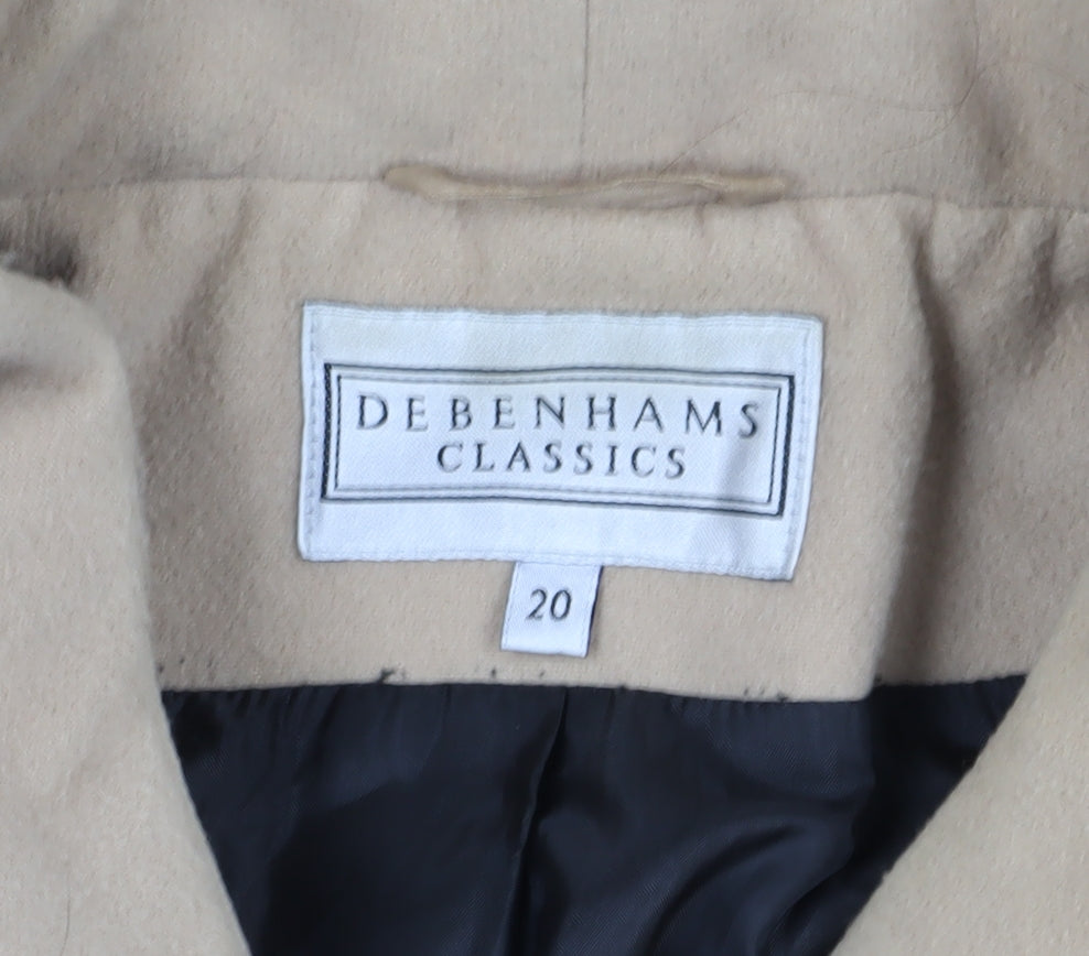 Debenhams Women's Black Coat Size 20 Classic Lined