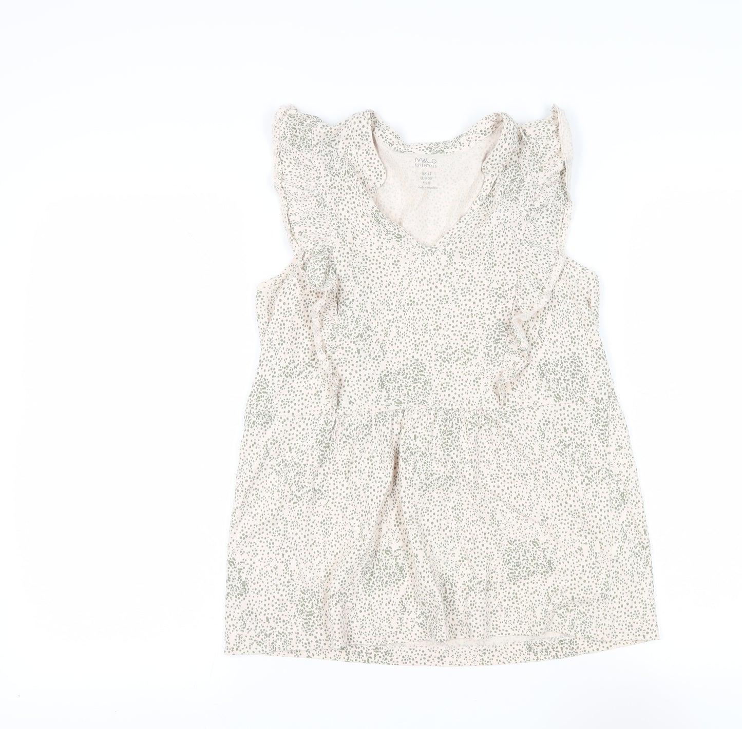 M&Co Women's Beige Floral Blouse Size 12