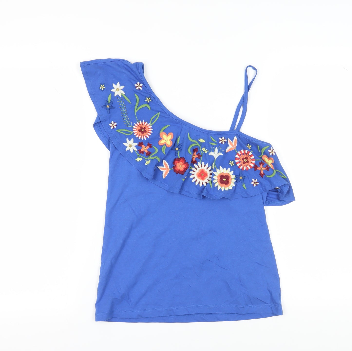 Next Women's Blue One Shoulder Camisole Top UK 6