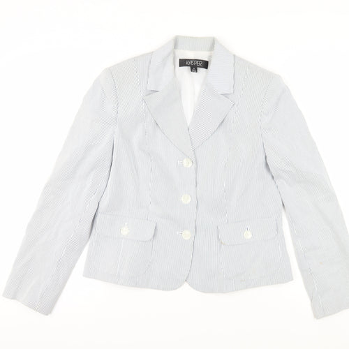 Kasper Women's Blue Pinstripe Suit Jacket Size 14
