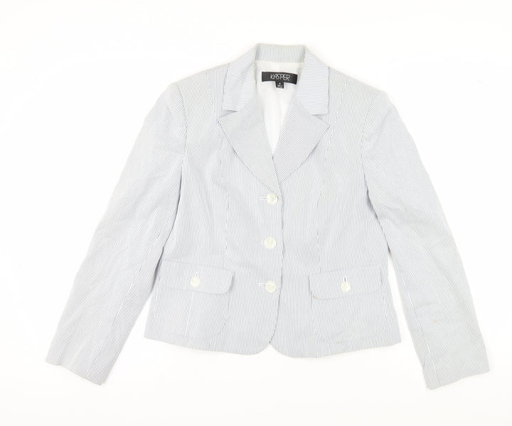Kasper Women's Blue Pinstripe Suit Jacket Size 14