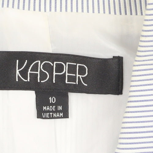Kasper Women's Blue Pinstripe Suit Jacket Size 14