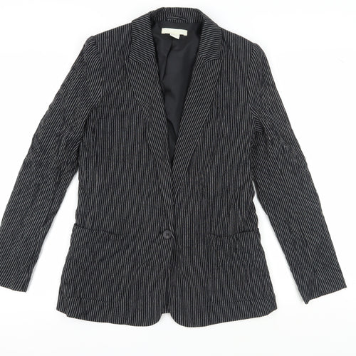 H&M Women's Black Pinstripe Blazer Size 8