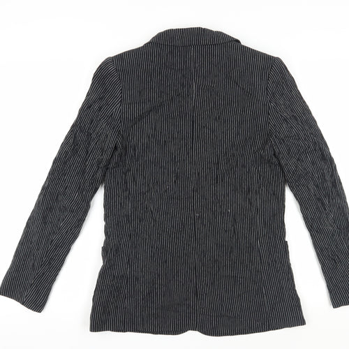 H&M Women's Black Pinstripe Blazer Size 8
