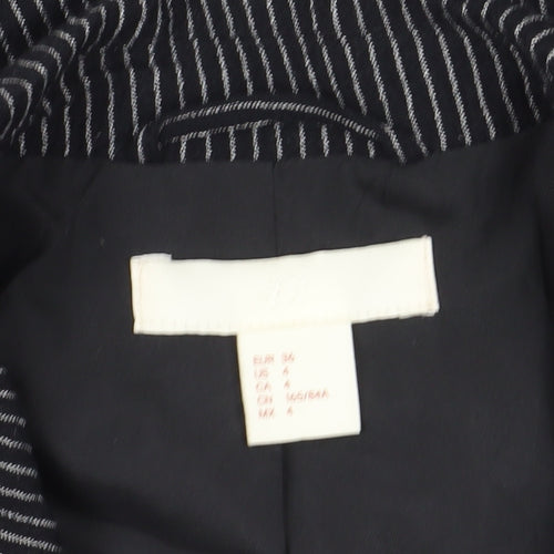 H&M Women's Black Pinstripe Blazer Size 8