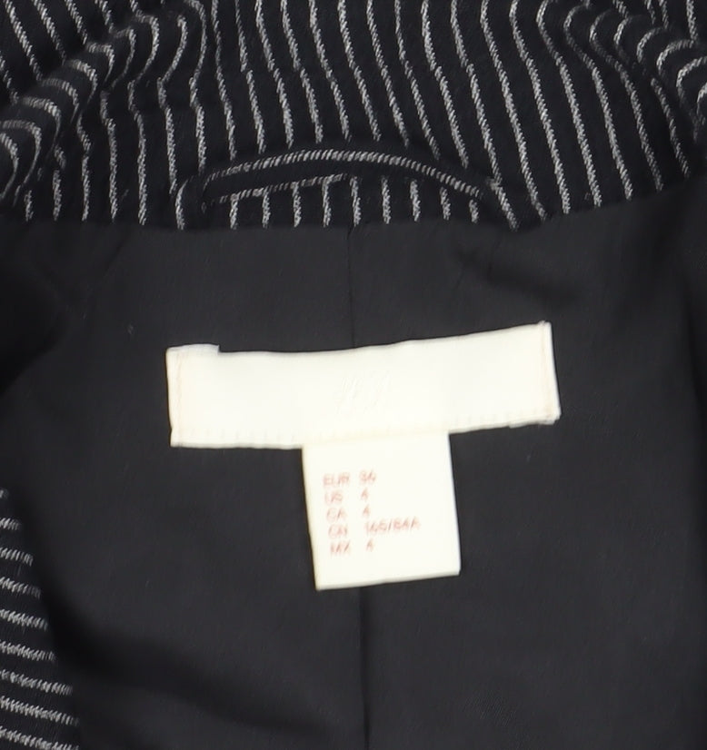 H&M Women's Black Pinstripe Blazer Size 8