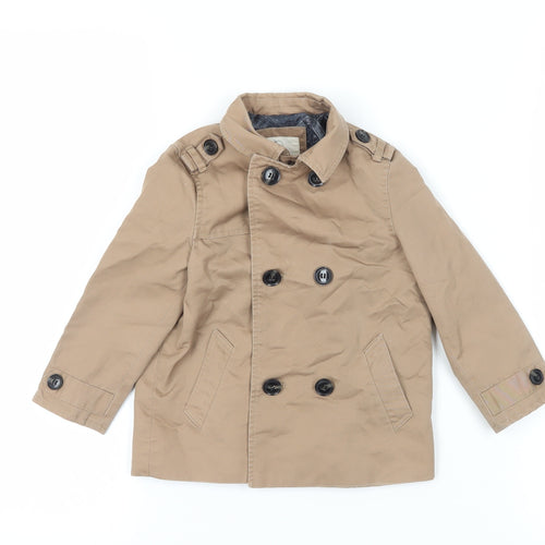 River Island Unisex Beige Duffle Coat 18-24 Months with Buttons