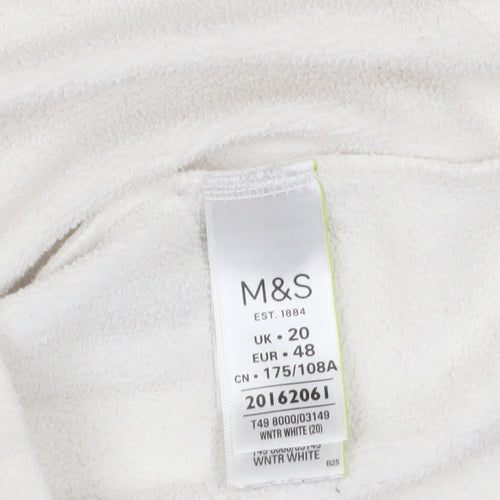Marks and Spencer Women's White Fleece Jacket Size 20