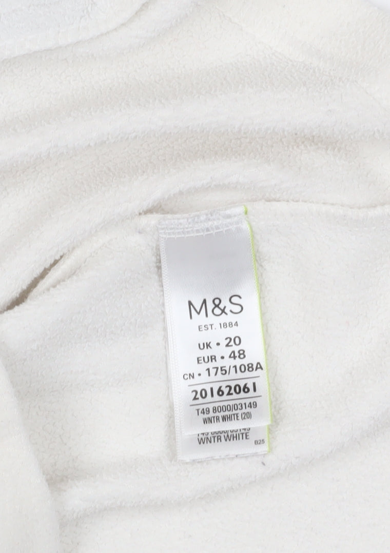 Marks and Spencer Women's White Fleece Jacket Size 20
