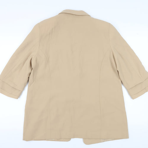 River Island Women's Beige 3/4 Sleeve Blazer UK 14