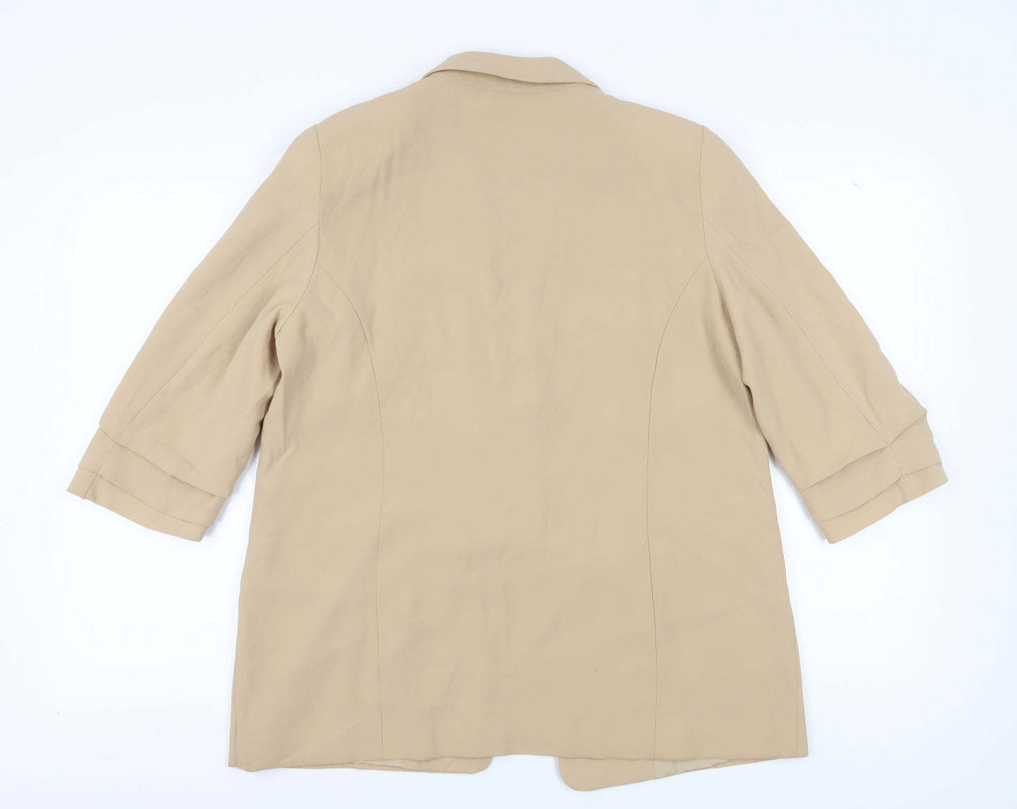 River Island Women's Beige 3/4 Sleeve Blazer UK 14
