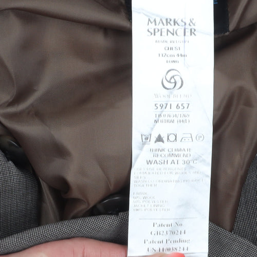 Marks and Spencer Men's Brown 44L Blazer Classic Formal