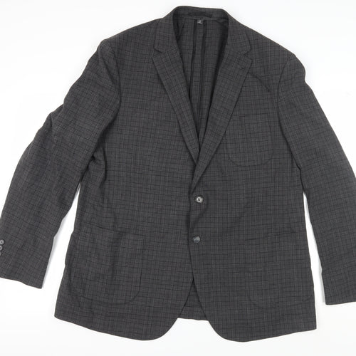Marks and Spencer Men's Grey Checked Blazer 46L