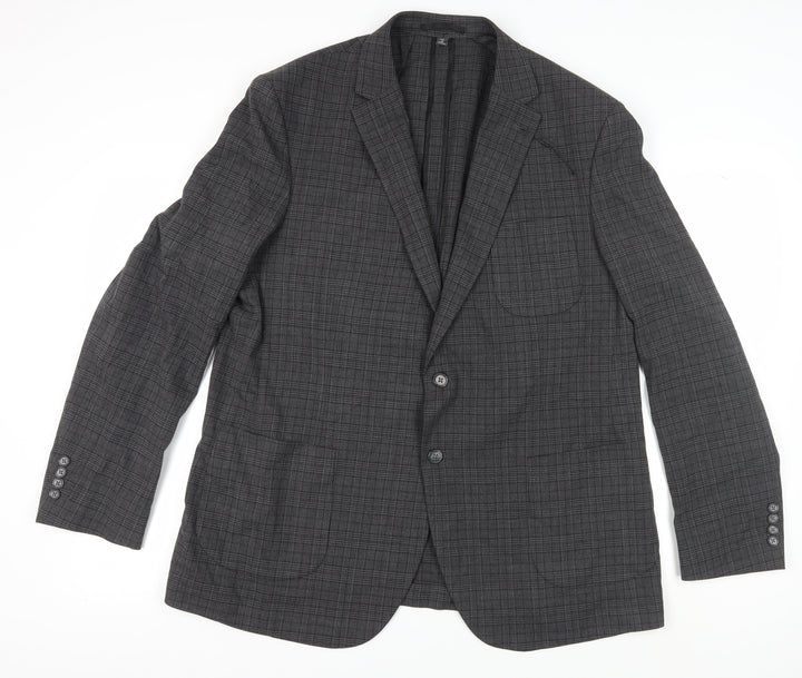 Marks and Spencer Men's Grey Checked Blazer 46L