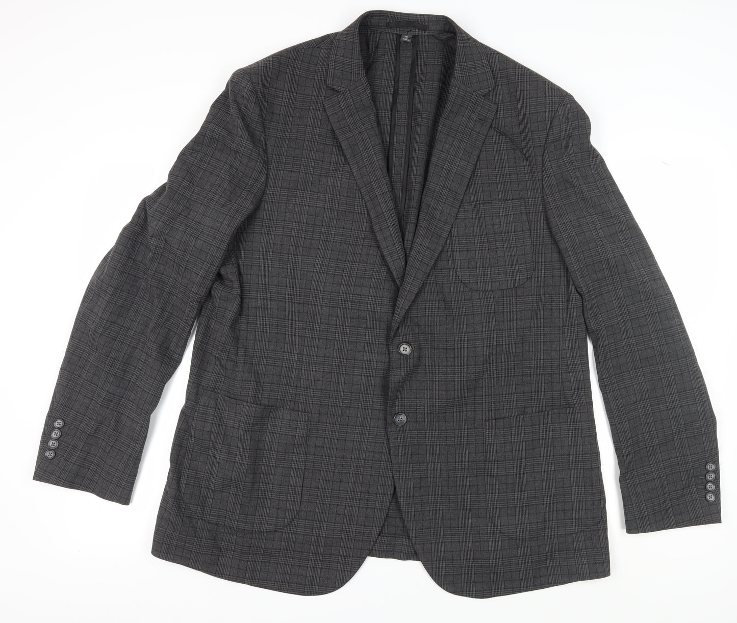 Marks and Spencer Men's Grey Checked Blazer 46L