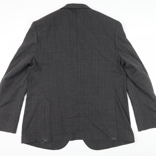 Marks and Spencer Men's Grey Checked Blazer 46L