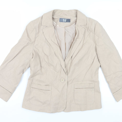 BHS Women's Beige 3/4 Sleeve Blazer Size 14