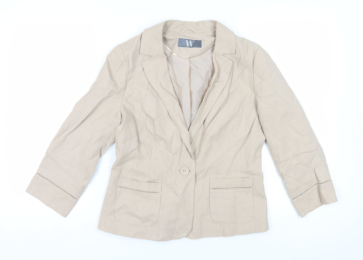 BHS Women's Beige 3/4 Sleeve Blazer Size 14