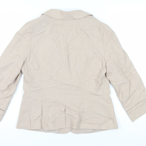 BHS Women's Beige 3/4 Sleeve Blazer Size 14