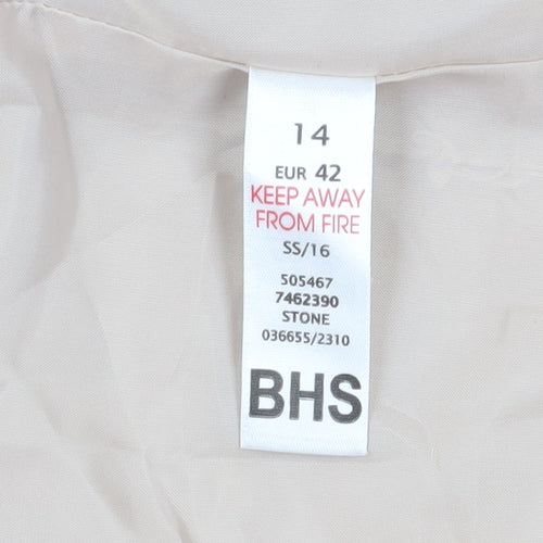 BHS Women's Beige 3/4 Sleeve Blazer Size 14