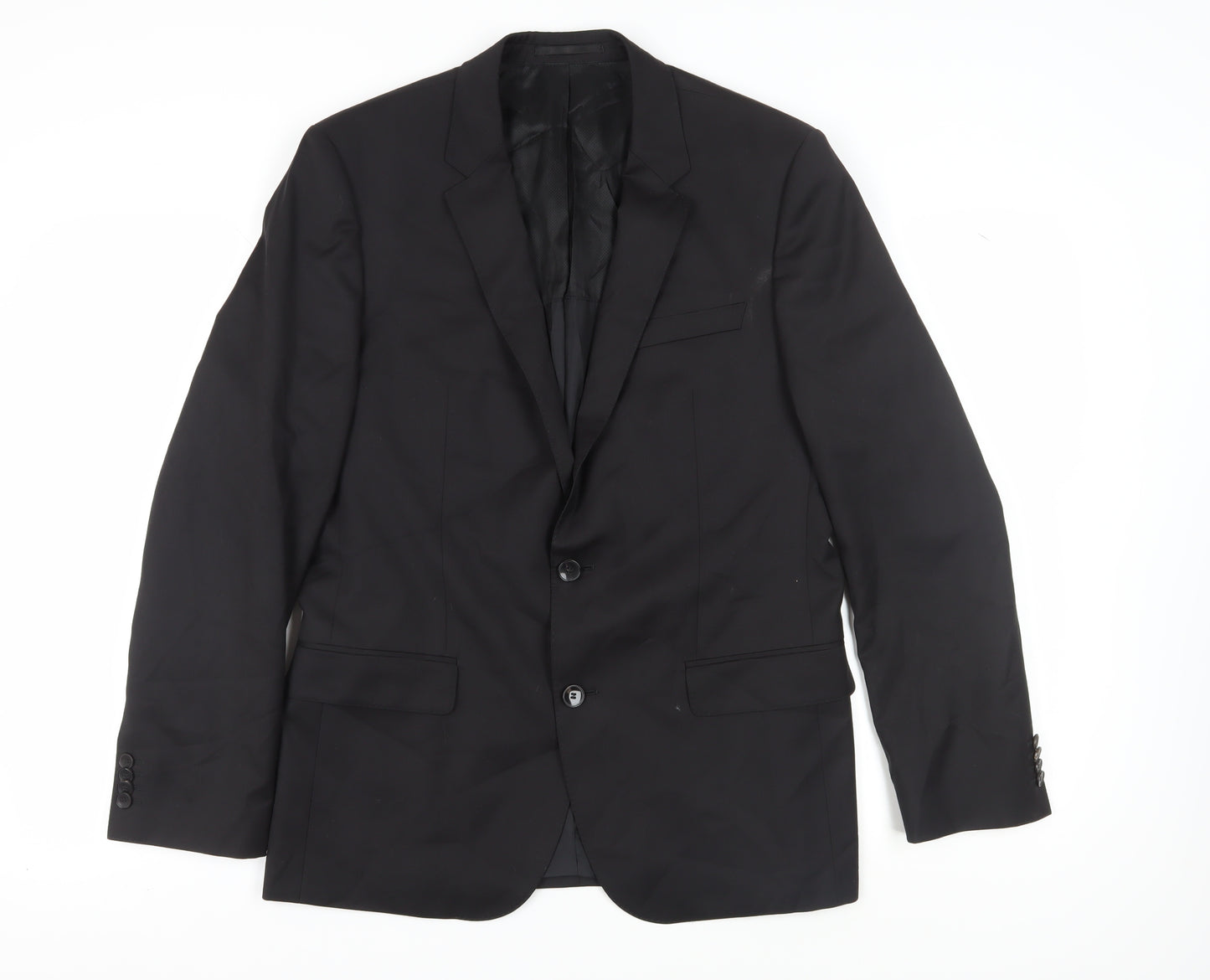Hugo Boss Men's Black Blazer Size 40R Single-Breasted