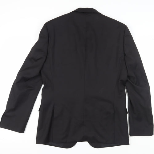 Hugo Boss Men's Black Blazer Size 40R Single-Breasted