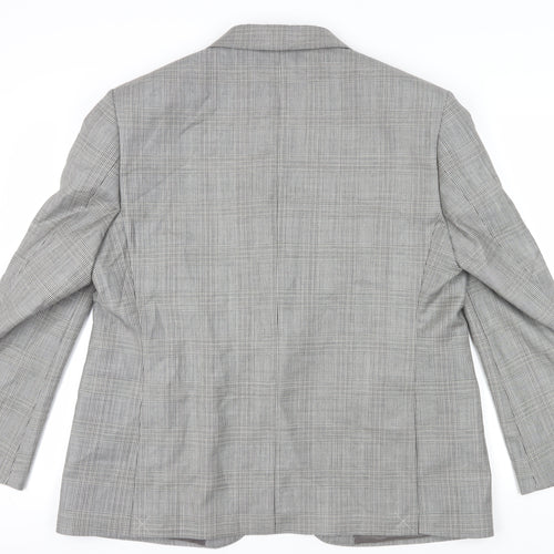 Marks and Spencer Men's Grey Check Wool Blazer 46S