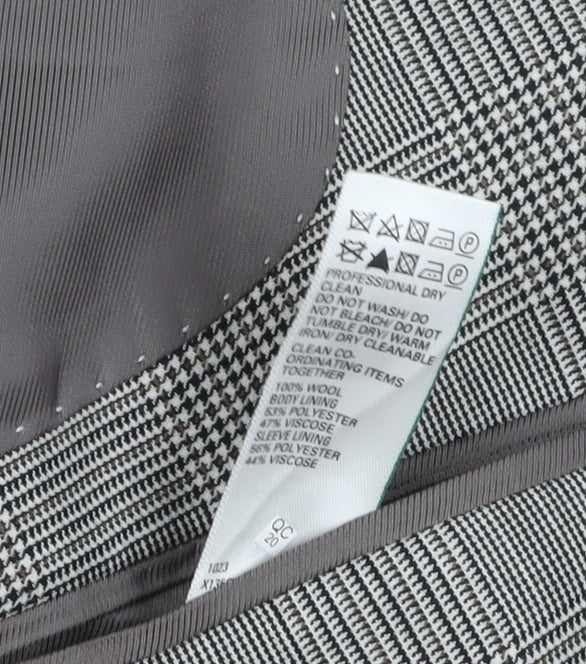 Marks and Spencer Men's Grey Check Wool Blazer 46S