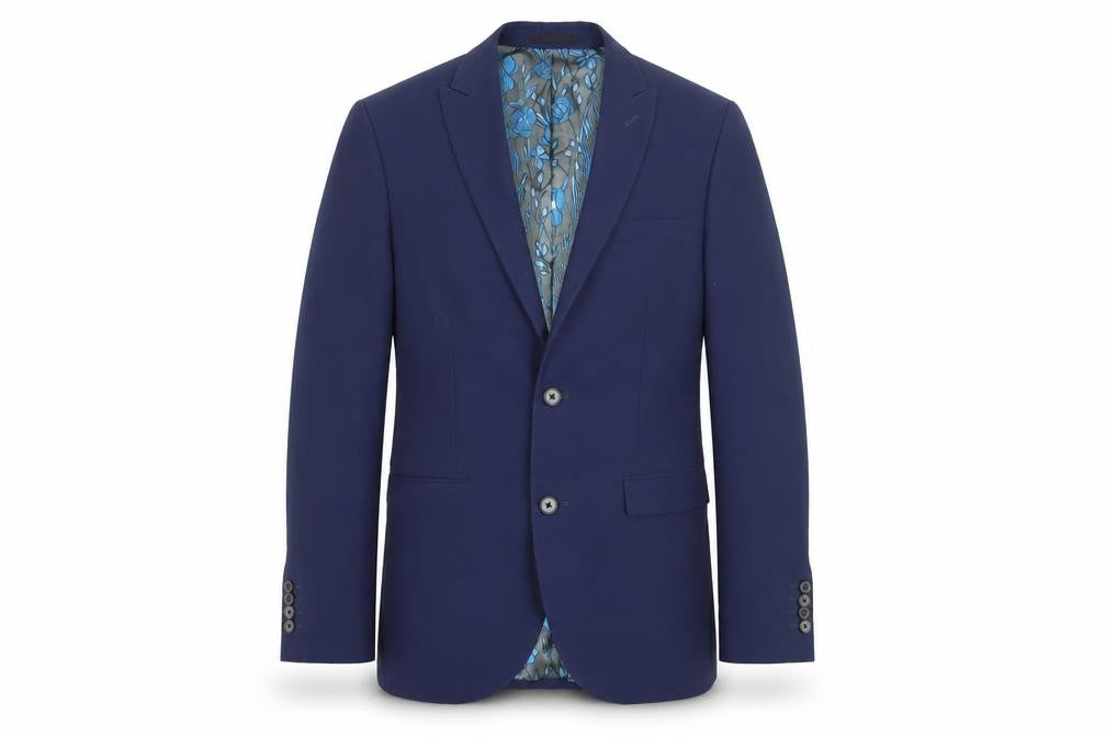 Front view of Next men’s blue blazer 36r regular fit 2-button formal