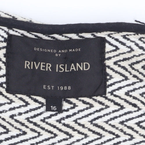 River Island Women's Black Sequin Herringbone Jacket