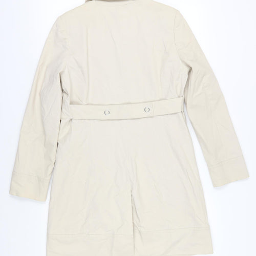 H&M Beige Overcoat Women Size 10 Casual Spring Trench