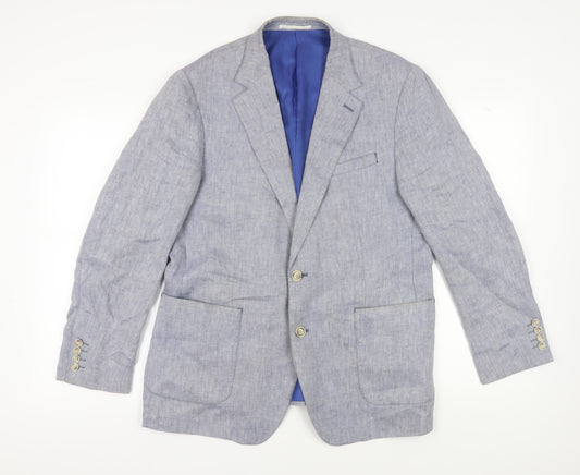 Marks and Spencer Men's Blue Linen Blazer 42R