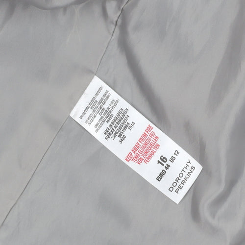 Dorothy Perkins Women's Grey Pea Coat Size 16