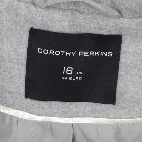 Dorothy Perkins Women's Grey Pea Coat Size 16