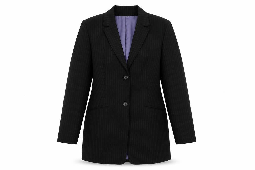Front view of Dorothy Perkins Women's Black Pinstripe Suit Jacket 16
