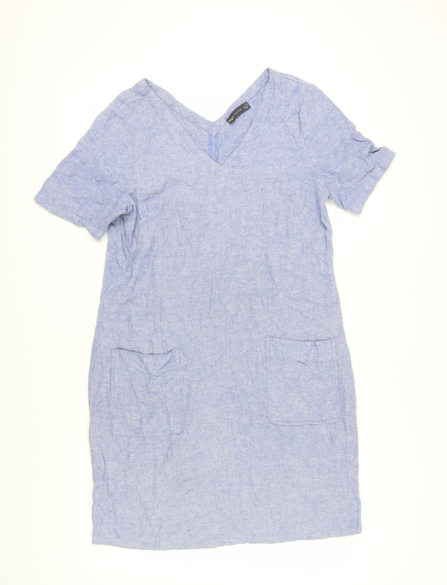 Marks and Spencer Women's Blue Shift Dress, Size 12