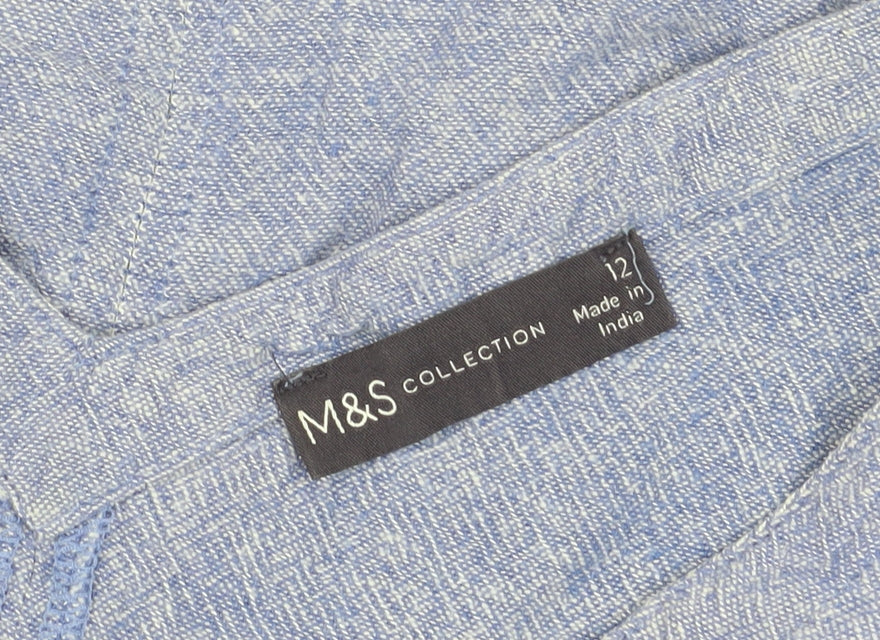 Marks and Spencer Women's Blue Shift Dress, Size 12