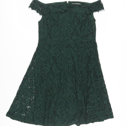 Dorothy Perkins Green A-Line Dress Size 12 Women