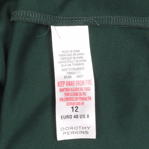 Dorothy Perkins Green A-Line Dress Size 12 Women