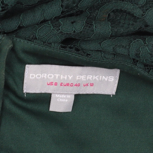 Dorothy Perkins Green A-Line Dress Size 12 Women