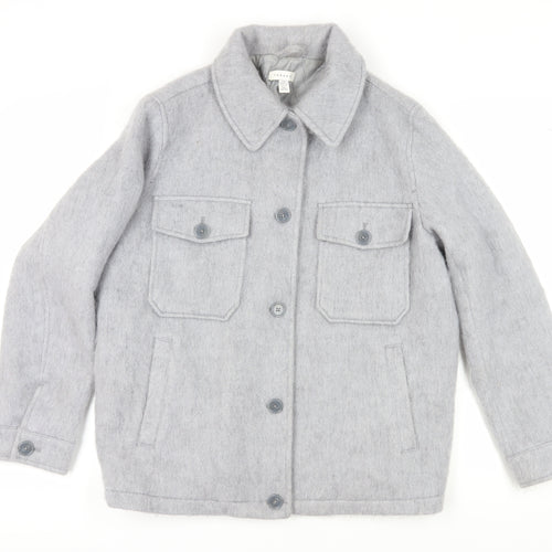 Topshop Women's Grey Wool Blend Jacket M