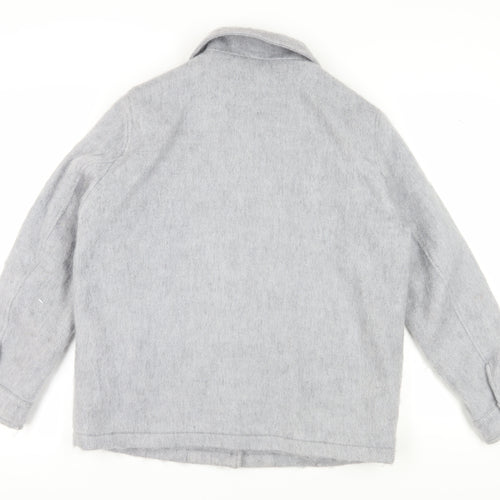Topshop Women's Grey Wool Blend Jacket M